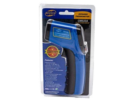 Pirometr - termometr laserowy Od-50 Do 530°C BENETECH Niebieski Pirometr - termometr laserowy Od-50 Do 530°C BENETECH Niebieski