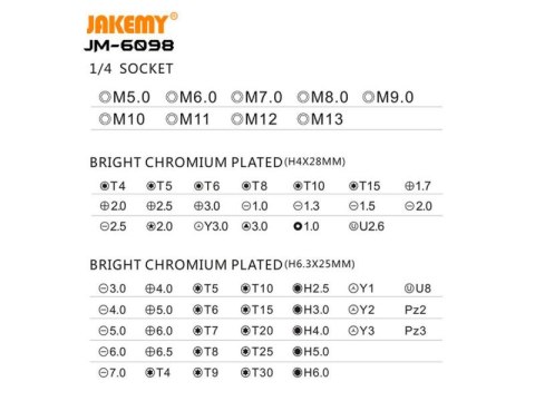 Profesjonalny Zestaw Narzędzi Precyzyjnych JAKEMY 66w1 Profesjonalny Zestaw Narzędzi Precyzyjnych JAKEMY 66w1