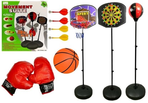 Zestaw Do Gry 3w1 Koszykówka Boks Dart Zestaw Do Gry 3w1 Koszykówka Boks Dart