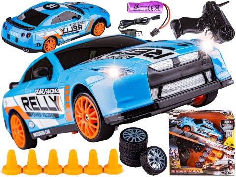 Samochód Do Driftu, Auto RC Drift 1:24 2,4 GHz 4WD NIEBIESKI Samochód Do Driftu, Auto RC Drift 1:24 2,4 GHz 4WD NIEBIESKI