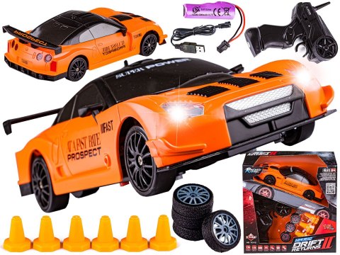 Samochód Do Driftu, Auto RC Drift 1:24 2,4 GHz 4WD POMARAŃCZOWY Samochód Do Driftu, Auto RC Drift 1:24 2,4 GHz 4WD POMARAŃCZOWY