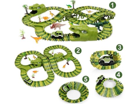 Duży Tor Samochodowy, Wyścigowy - Park Dinozaurów 240 El. Duży Tor Samochodowy, Wyścigowy - Park Dinozaurów 240 El.