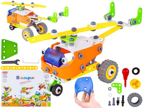 Klocki Elastyczne, Konstrukcyjne 164 El. Auto, Quad, Helikopter, Samolot, Robot Do Rozkręcania I Skręcania 5w1 Klocki Elastyczne, Konstrukcyjne 164 El. Auto, Quad, Helikopter, Samolot, Robot Do Rozkręcania I Skręcania 5w1