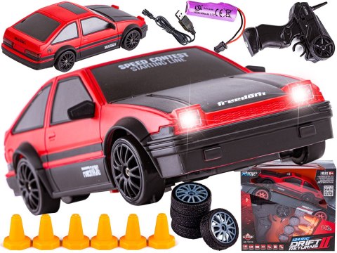 Samochód Do Driftu, Auto RC Drift 1:24 2,4 GHz 4WD CZERWONA TOYOTA Samochód Do Driftu, Auto RC Drift 1:24 2,4 GHz 4WD CZERWONA TOYOTA