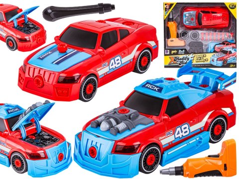 Sportowy Samochód do rozkręcania i skręcania 2w1 TUNING + Wkrętarka Sportowy Samochód do rozkręcania i skręcania 2w1 TUNING + Wkrętarka