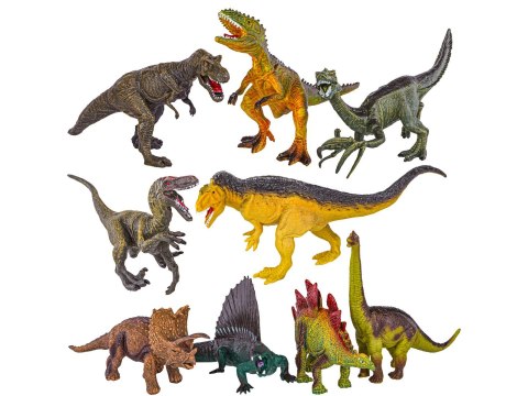 Zestaw Figurek Dinozaurów w kuferku + mata, Dinozaury 9 sztuk Zestaw Figurek Dinozaurów w kuferku + mata, Dinozaury 9 sztuk