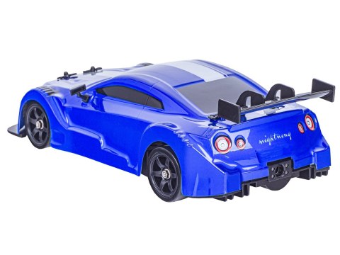 DUŻY Samochód Do Driftu Auto RC Drift 1:16 2,4 GHz PARA DYM 4WD Niebieski Nissan GTR LED DUŻY Samochód Do Driftu Auto RC Drift 1:16 2,4 GHz PARA DYM 4WD Niebieski Nissan GTR LED