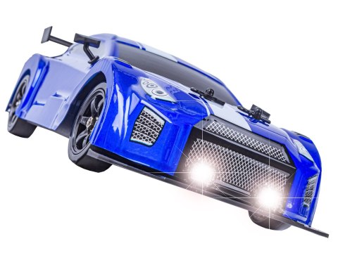 DUŻY Samochód Do Driftu Auto RC Drift 1:16 2,4 GHz PARA DYM 4WD Niebieski Nissan GTR LED DUŻY Samochód Do Driftu Auto RC Drift 1:16 2,4 GHz PARA DYM 4WD Niebieski Nissan GTR LED