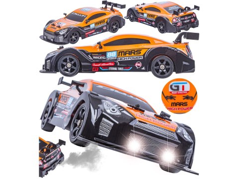 DUŻY Samochód Do Driftu Auto RC Drift 1:16 2,4 GHz PARA DYM 4WD Pomarańczowy Nissan GTR LED DUŻY Samochód Do Driftu Auto RC Drift 1:16 2,4 GHz PARA DYM 4WD Pomarańczowy Nissan GTR LED