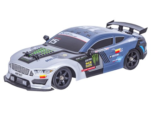 DUŻY Samochód Do Driftu Auto RC Drift 1:16 2,4 GHz PARA DYM Grafitowy Mustang 4WD LED DUŻY Samochód Do Driftu Auto RC Drift 1:16 2,4 GHz PARA DYM Grafitowy Mustang 4WD LED
