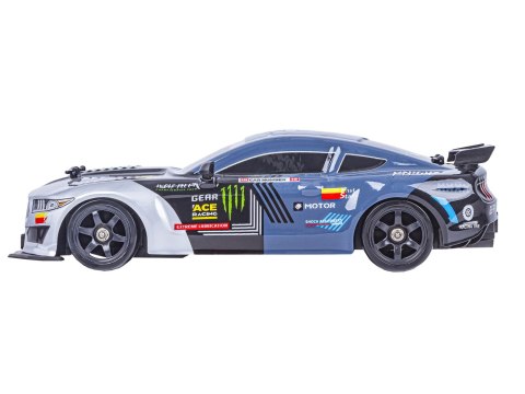 DUŻY Samochód Do Driftu Auto RC Drift 1:16 2,4 GHz PARA DYM Grafitowy Mustang 4WD LED DUŻY Samochód Do Driftu Auto RC Drift 1:16 2,4 GHz PARA DYM Grafitowy Mustang 4WD LED