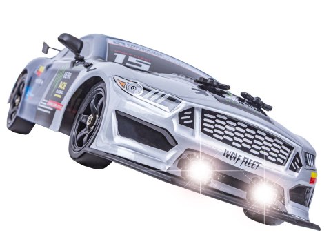 DUŻY Samochód Do Driftu Auto RC Drift 1:16 2,4 GHz PARA DYM Grafitowy Mustang 4WD LED DUŻY Samochód Do Driftu Auto RC Drift 1:16 2,4 GHz PARA DYM Grafitowy Mustang 4WD LED