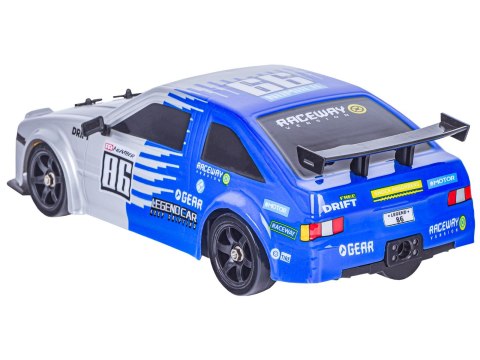 DUŻY Samochód Do Driftu Auto RC Drift 1:16 2,4 GHz PARA DYM Srebrna Toyota 4WD LED DUŻY Samochód Do Driftu Auto RC Drift 1:16 2,4 GHz PARA DYM Srebrna Toyota 4WD LED