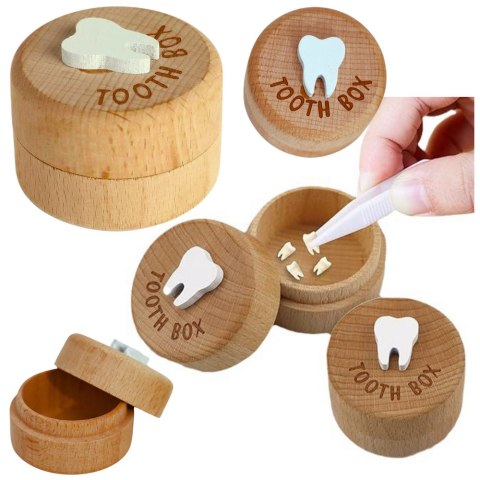 Drewniane Pudełko Na Zęby Mleczne Dla Dzieci Z Grawerem Tooth Box Drewniane Pudełko Na Zęby Mleczne Dla Dzieci Z Grawerem Tooth Box