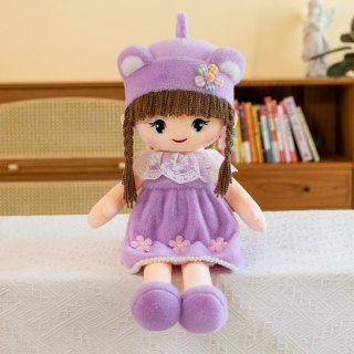Lalka Szmacianka Miękka Pluszowa Fioletowa Sukienka Czapka Z Uszami 45cm