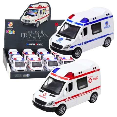 Wóz Policyjny Karetka Ambulans Otwierane Drzwi Napęd Światła Dźwięki Mix Wóz Policyjny Karetka Ambulans Otwierane Drzwi Napęd Światła Dźwięki Mix