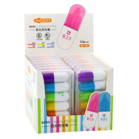 Zestaw Mini Zakreślacze W Etui Intensywne Kolory 6szt Zestaw Mini Zakreślacze W Etui Intensywne Kolory 6szt