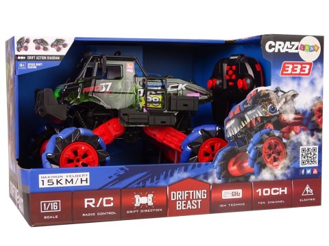 Auto Terenowe Drift Zdalnie Sterowane 1:16 Zielony 2.4G Obrót 360 Stopni Auto Terenowe Drift Zdalnie Sterowane 1:16 Zielony 2.4G Obrót 360 Stopni