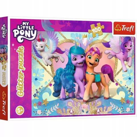Puzzle 100 glitter brokatowe Błyszczące Kucyki My Little Pony Trefl 14831