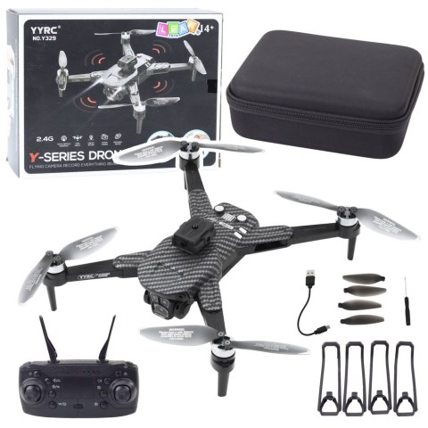 Dron Y329 Kamera HD WIFI Światła LED Aplikacja Czarny Karbonowy Dron Y329 Kamera HD WIFI Światła LED Aplikacja Czarny Karbonowy