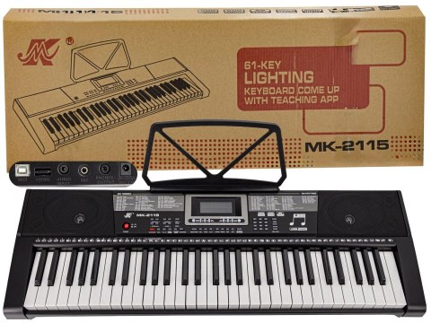 Keyboard MK-2115 Organy, 61 Klawiszy, Zasilacz, Podświetlane Klawisze Przecena 2 Keyboard MK-2115 Organy, 61 Klawiszy, Zasilacz, Podświetlane Klawisze Przecena 2