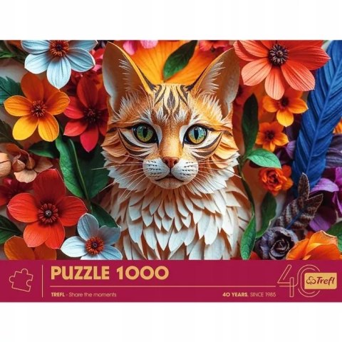 Puzzle z efektem 3D 1000 elementów 40-lecie Trefl - Kot 40040