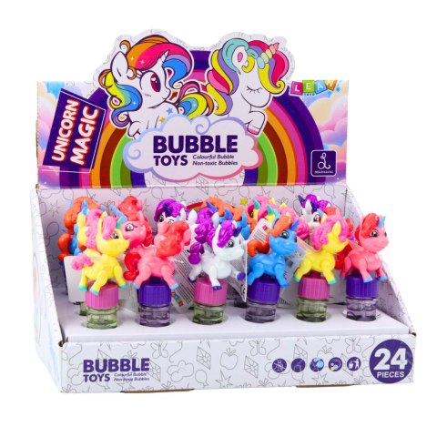 Bańki Mydlane Jednorożec Ruchoma Figurka Kolorowy 14cm Mix Bańki Mydlane Jednorożec Ruchoma Figurka Kolorowy 14cm Mix