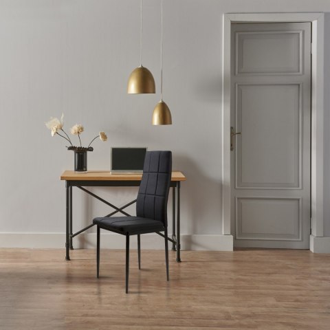 Zestaw krzesła krzesło tapicerowane do jadalni i salonu 4 sztuki czarne ModernHome Zestaw krzesła krzesło tapicerowane do jadalni i salonu 4 sztuki czarne ModernHome