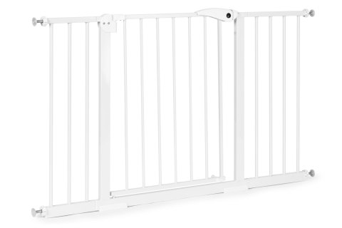 Bramka barierka zabezpieczająca 74-132 cm na schody i drzwi stal dodatkowe panele biała ECOTOYS Bramka barierka zabezpieczająca 74-132 cm na schody i drzwi stal dodatkowe panele biała ECOTOYS