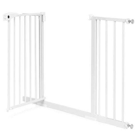 Bramka barierka zabezpieczająca 74-132 cm na schody i drzwi stal dodatkowe panele biała ECOTOYS Bramka barierka zabezpieczająca 74-132 cm na schody i drzwi stal dodatkowe panele biała ECOTOYS