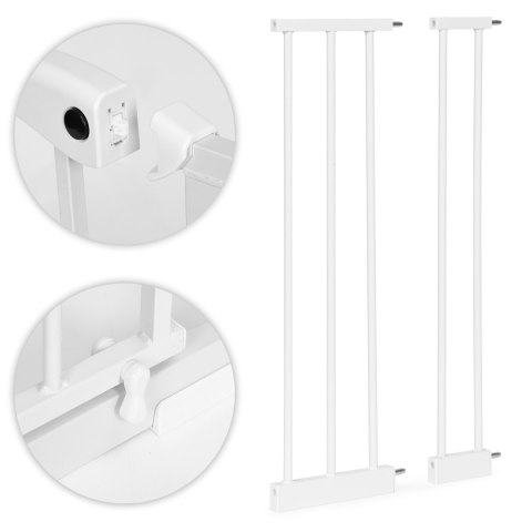 Bramka barierka zabezpieczająca 74-132 cm na schody i drzwi stal dodatkowe panele biała ECOTOYS Bramka barierka zabezpieczająca 74-132 cm na schody i drzwi stal dodatkowe panele biała ECOTOYS