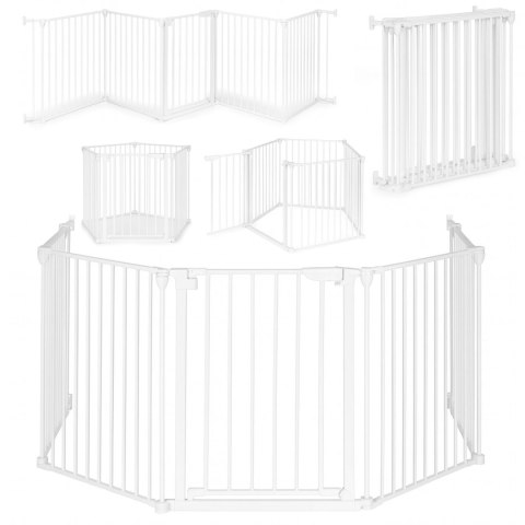 Bramka kojec barierka ochronna dla dzieci i zwierząt 5 paneli 60 cm metal biały ECOTOYS Bramka kojec barierka ochronna dla dzieci i zwierząt 5 paneli 60 cm metal biały ECOTOYS