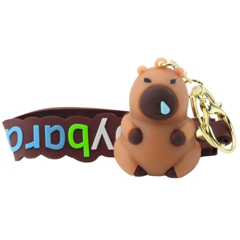 Brelok Figurka Kapibara Brązowa Zawieszka Karabińczyk Kółko Brelok Figurka Kapibara Brązowa Zawieszka Karabińczyk Kółko