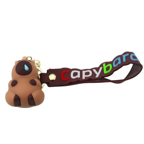Brelok Figurka Kapibara Brązowa Zawieszka Karabińczyk Kółko Brelok Figurka Kapibara Brązowa Zawieszka Karabińczyk Kółko