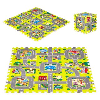 Mata piankowa dla dzieci miasto 9 elementów 90,5x90,5 cm IPLAY