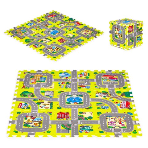Mata piankowa dla dzieci miasto 9 elementów 90,5x90,5 cm IPLAY Mata piankowa dla dzieci miasto 9 elementów 90,5x90,5 cm IPLAY