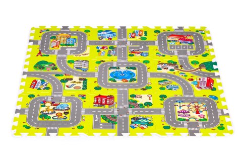 Mata piankowa dla dzieci miasto 9 elementów 90,5x90,5 cm IPLAY Mata piankowa dla dzieci miasto 9 elementów 90,5x90,5 cm IPLAY