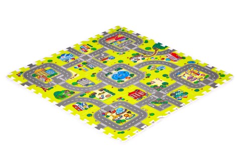 Mata piankowa dla dzieci miasto 9 elementów 90,5x90,5 cm IPLAY Mata piankowa dla dzieci miasto 9 elementów 90,5x90,5 cm IPLAY