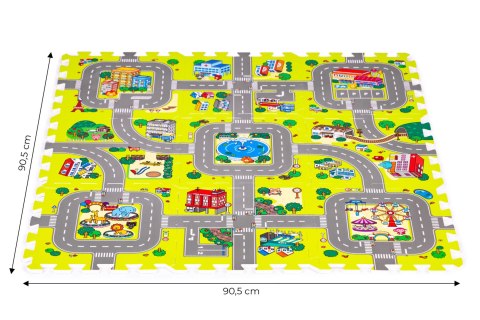 Mata piankowa dla dzieci miasto 9 elementów 90,5x90,5 cm IPLAY Mata piankowa dla dzieci miasto 9 elementów 90,5x90,5 cm IPLAY