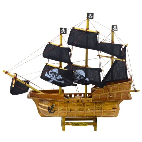 Model Kolekcjonerski Dekoracyjny Statek Żaglowiec Piracki Czarny 33x29cm Model Kolekcjonerski Dekoracyjny Statek Żaglowiec Piracki Czarny 33x29cm