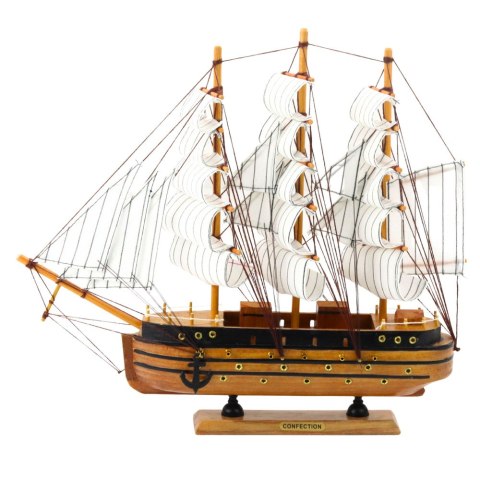 Model Kolekcjonerski Dekoracyjny Statek Żaglowiec Trójmasztowy Biały 39x36cm Model Kolekcjonerski Dekoracyjny Statek Żaglowiec Trójmasztowy Biały 39x36cm