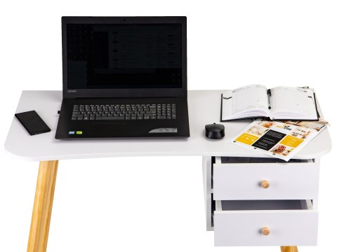 Nowoczesne biurko komputerowe stolik 2 szuflady ModernHome