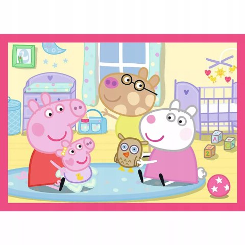 Puzzle 4 w 1 Świnka Peppa Peppa uwielbia przygody Trefl 34672 Puzzle 4 w 1 Świnka Peppa Peppa uwielbia przygody Trefl 34672