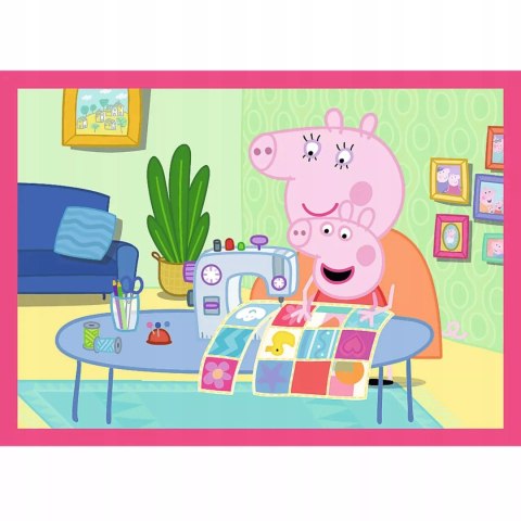 Puzzle 4 w 1 Świnka Peppa Peppa uwielbia przygody Trefl 34672 Puzzle 4 w 1 Świnka Peppa Peppa uwielbia przygody Trefl 34672