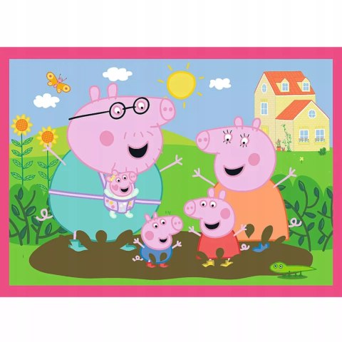 Puzzle 4 w 1 Świnka Peppa Peppa uwielbia przygody Trefl 34672 Puzzle 4 w 1 Świnka Peppa Peppa uwielbia przygody Trefl 34672