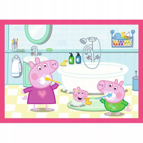 Puzzle 4 w 1 Świnka Peppa Peppa uwielbia przygody Trefl 34672 Puzzle 4 w 1 Świnka Peppa Peppa uwielbia przygody Trefl 34672