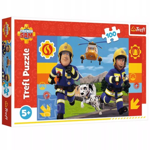 Puzzle Strażak Sam 100 el. Zawsze pomocny strażak Sam Trefl 16518