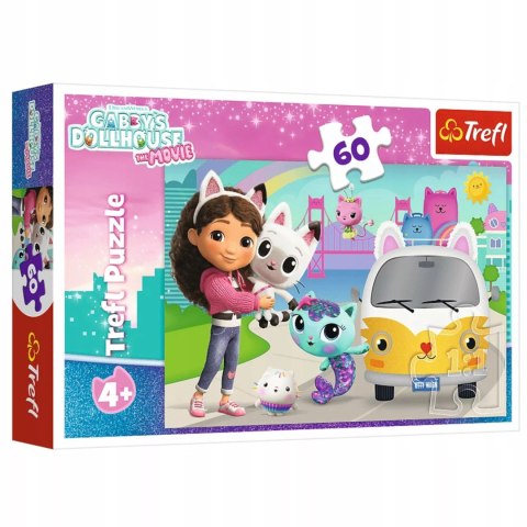 Puzzle Gabby i kocie przygody, Koci Domek Gabi 60 elementów Trefl 17415