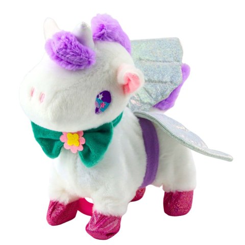 Interaktywny Jednorożec Na Smyczy Chodzi Dźwięki Galopu Odpinane Skrzydła