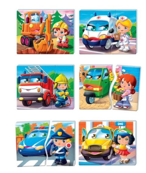 Gra edukacyjna Pojazdy i Zawody Uczę się Bawiąc Język Polski Clementoni 50765